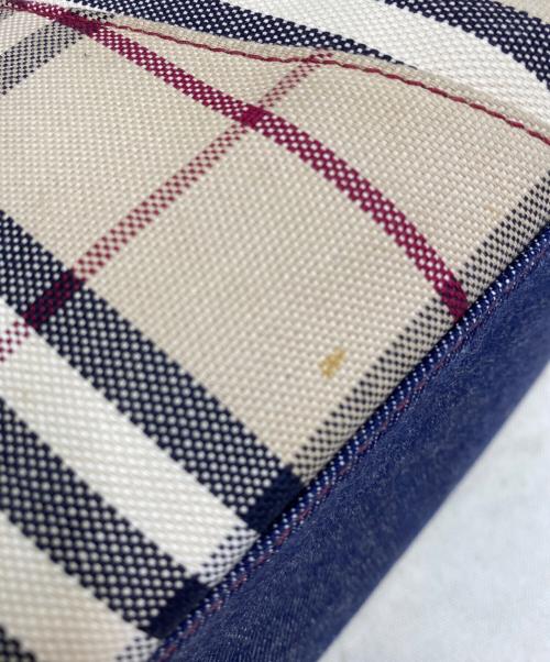 BURBERRY LONDON（バーバリーロンドン）BURBERRY LONDON (バーバリーロンドン) ハンドバッグ ベージュ×ブルーの古着・服飾アイテム