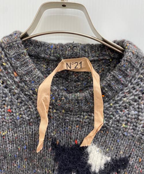N°21（ヌメロヴェントゥーノ）N°21 (ヌメロヴェントゥーノ) 厚手ニット グレー サイズ:38の古着・服飾アイテム