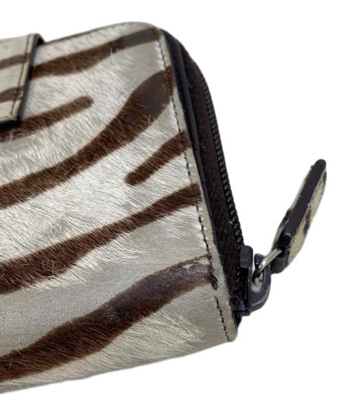 PRADA（プラダ）PRADA (プラダ) 2つ折り財布 ブラウン×アイボリーの古着・服飾アイテム