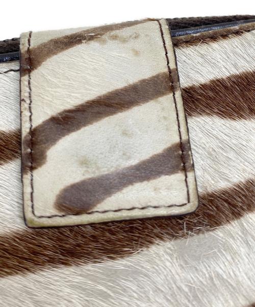 PRADA（プラダ）PRADA (プラダ) 2つ折り財布 ブラウン×アイボリーの古着・服飾アイテム