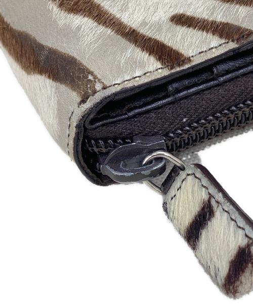 PRADA（プラダ）PRADA (プラダ) 2つ折り財布 ブラウン×アイボリーの古着・服飾アイテム