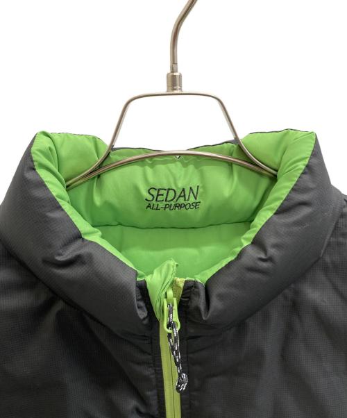SEDAN ALL-PURPOSE（セダンオールパーパス）SEDAN ALL-PURPOSE (セダンオールパーパス) Reversible Down Vest ブラック×グリーン サイズ:ＸＬの古着・服飾アイテム