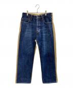 DAYTONAデイトナ）の古着「切替デニムパンツ」｜インディゴ×ベージュ