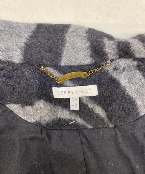 SEE BY CHLOE（シーバイクロエ）SEE BY CHLOE (シーバイクロエ) ウールジャケット グレー×ブラック サイズ: USA 4の古着・服飾アイテム