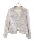 Petit Maisonプチメゾン）の古着「ツイードジャケット」｜ホワイト×パープル