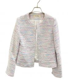 Petit Maison（プチメゾン）の古着「ツイードジャケット」｜ホワイト×パープル