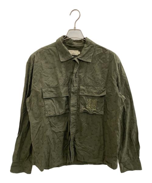 maison kitsune（メゾンキツネ）MAISON KITSUNE (メゾンキツネ) シャツブルゾン グリーン サイズ:Lの古着・服飾アイテム
