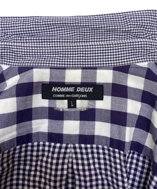 COMME des GARCONS HOMME DEUX（コムデギャルソン オム ドゥ）COMME des GARCONS HOMME DEUX (コムデギャルソン オム ドゥ) 長袖シャツ ホワイト×ブルー サイズ:Lの古着・服飾アイテム