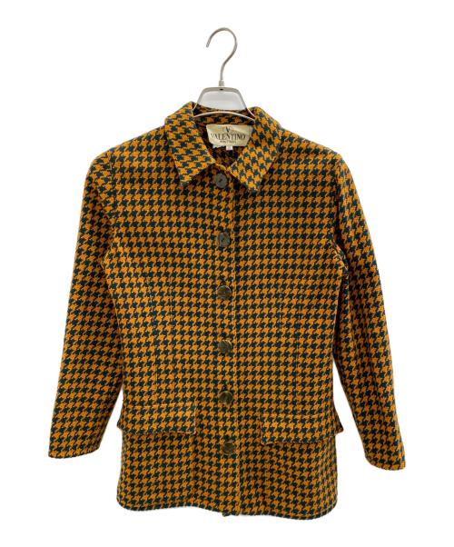 VALENTINO（ヴァレンティノ）VALENTINO (ヴァレンティノ) ウールジャケット グリーン×オレンジ サイズ:8の古着・服飾アイテム