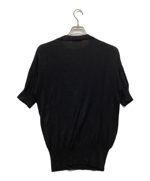 rencontrant（レンコントラント）rencontrant (レンコントラント) 半袖ニット ブラック サイズ:Sの古着・服飾アイテム