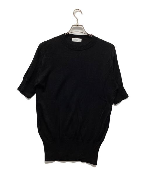 rencontrant（レンコントラント）rencontrant (レンコントラント) 半袖ニット ブラック サイズ:Sの古着・服飾アイテム