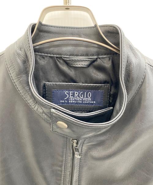 sergio（セルジオ）sergio (セルジオ) シングルライダースジャケット ブラック サイズ:Ｍの古着・服飾アイテム