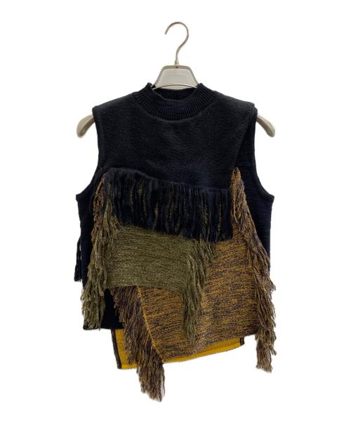 AKIRA NAKA（アキラナカ）AKIRA NAKA (アキラナカ) Frieda Knit Pullover ブラック×ブラウン サイズ:2の古着・服飾アイテム