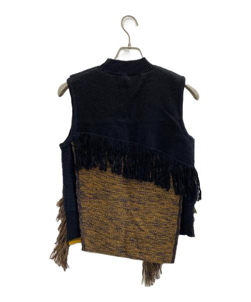 AKIRA NAKA（アキラナカ）AKIRA NAKA (アキラナカ) Frieda Knit Pullover ブラック×ブラウン サイズ:2の古着・服飾アイテム