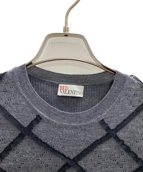 RED VALENTINO（レッドヴァレンティノ）RED VALENTINO (レッドヴァレンティノ) ニットワンピース グレー サイズ:Sの古着・服飾アイテム