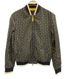 ARMANI EXCHANGE（アルマーニ エクスチェンジ）の古着「ジップブルゾン」｜ブラック×イエロー