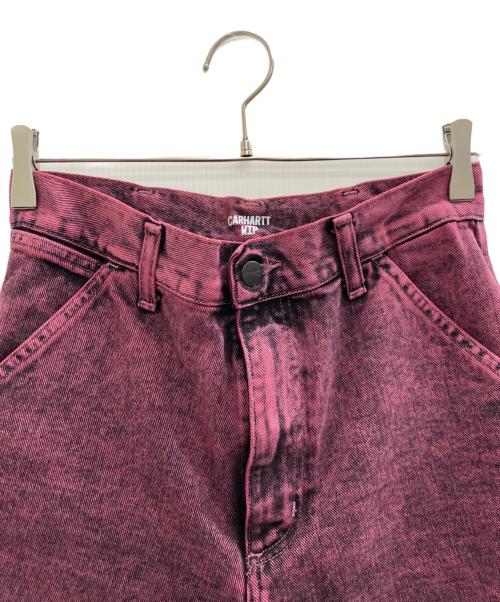 Carhartt WIP（カーハート ワーク イン プログレス）Carhartt WIP (カーハート ワーク イン プログレス) ショート・ペインターデニムパンツ ピンク サイズ:W28の古着・服飾アイテム