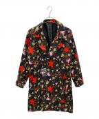 NO ID.ノーアイディー）の古着「Flower Print Trench Coat」｜ブラック