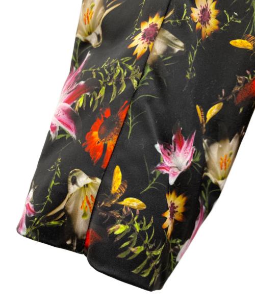 NO ID.（ノーアイディー）NO ID. (ノーアイディー) Flower Print Trench Coat ブラック サイズ:1 未使用品の古着・服飾アイテム