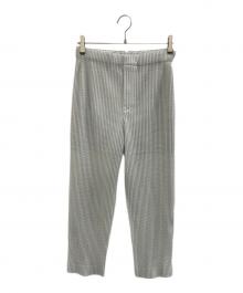 HOMME PLISSE ISSEY MIYAKE（オム プリッセ イッセイ ミヤケ）の古着「プリーツパンツ」｜ライトグリーン