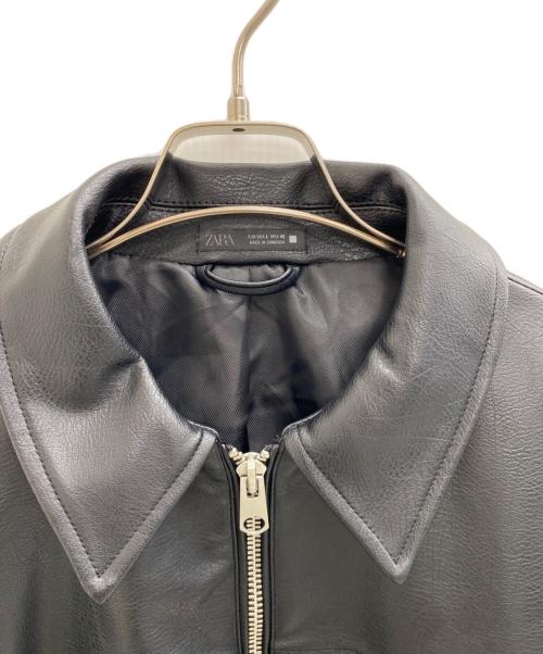 ZARA（ザラ）ZARA (ザラ) フェイクレザーブルゾン ブラック サイズ:XLの古着・服飾アイテム