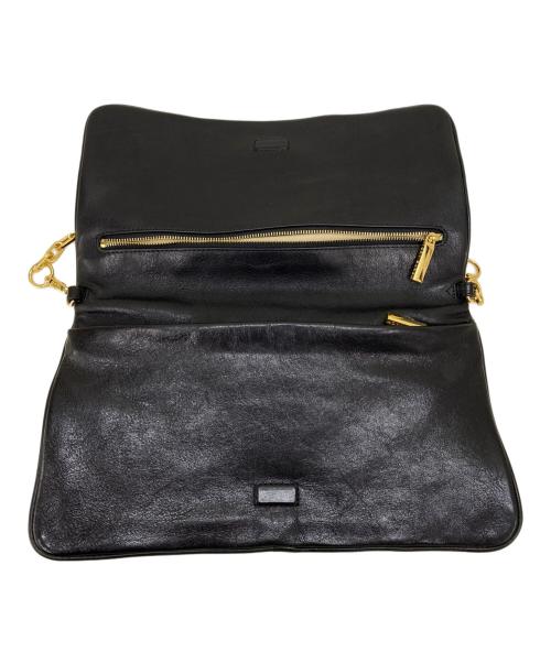 TORY BURCH（トリーバーチ）TORY BURCH (トリーバーチ) ワンショルダーバッグ ブラック×ゴールドの古着・服飾アイテム