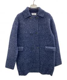 emmi（エミ）の古着「ダブルブレストニットコート」｜ネイビー