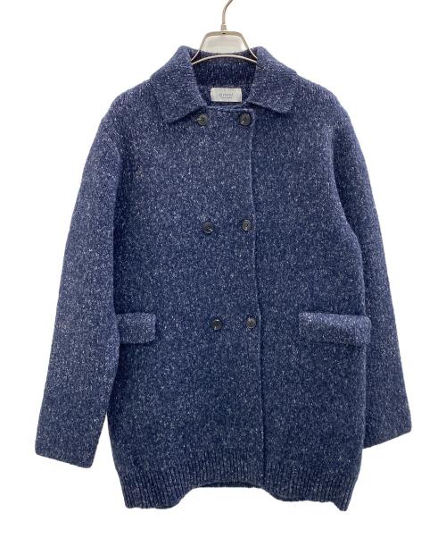 emmi（エミ）emmi (エミ) ダブルブレストニットコート ネイビー サイズ:Freeの古着・服飾アイテム