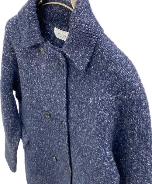 emmi（エミ）emmi (エミ) ダブルブレストニットコート ネイビー サイズ:Freeの古着・服飾アイテム