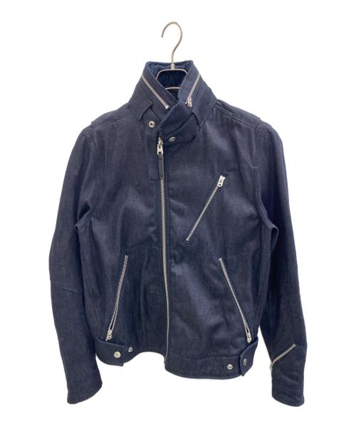 G-STAR RAW（ジースターロゥ）G-STAR RAW (ジースターロゥ) シングルライダースジャケット ブルー サイズ:SIZE Mの古着・服飾アイテム