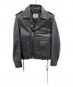 63 leathersロクサン レザーズ）の古着「ダブルライダースジャケット」｜ブラック