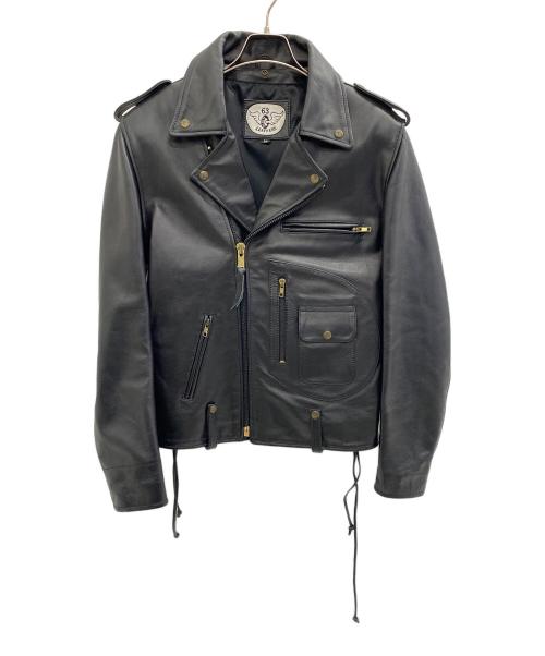 63 leathers（ロクサン レザーズ）63 leathers (ロクサン レザーズ) ダブルライダースジャケット ブラック サイズ:Mの古着・服飾アイテム