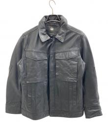 G-STAR RAW（ジースターロゥ）の古着「VODAN 3D SLIM LEATHER JKTレザージャケット」｜ブラック