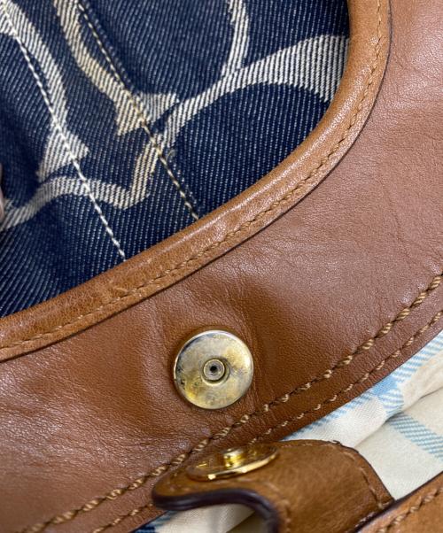 COACH（コーチ）COACH (コーチ) ワンショルダーバッグ ブルー×ブラウンの古着・服飾アイテム