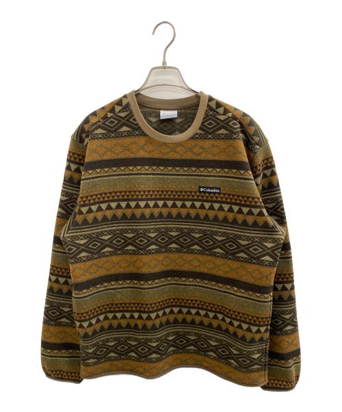 Columbia（コロンビア）Columbia (コロンビア) Lovell Ridge Crew ブラウン×ベージュ サイズ:Mの古着・服飾アイテム