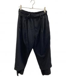 PRASTHANA（プラスターナ）の古着「ベルテッドタックトラウザーズ」｜ブラック