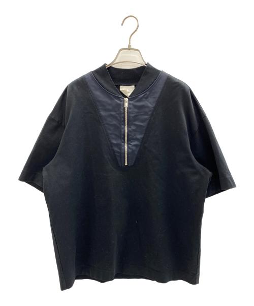 CINOH（チノ）CINOH (チノ) EX.HYBRID S/S HALF ZIP TEE/THE TOKYO別注ハイブリットS/SハーフジップTシャツ ブラック サイズ:46の古着・服飾アイテム