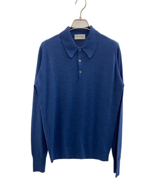 JOHN SMEDLEY（ジョンスメドレー）JOHN SMEDLEY (ジョンスメドレー) ニットポロシャツ ブルー サイズ:Sの古着・服飾アイテム