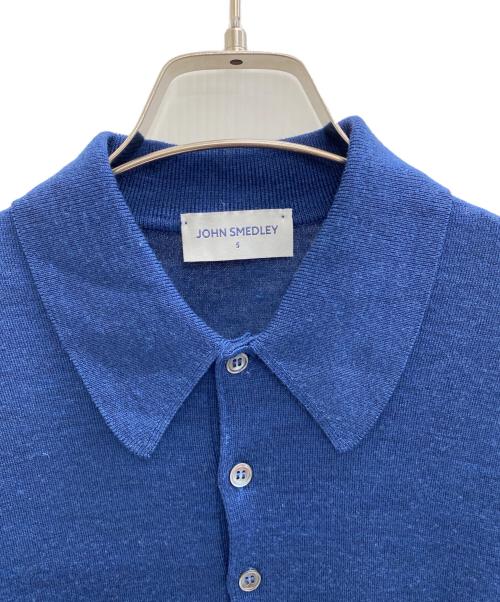 JOHN SMEDLEY（ジョンスメドレー）JOHN SMEDLEY (ジョンスメドレー) ニットポロシャツ ブルー サイズ:Sの古着・服飾アイテム