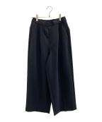 ENFOLDエンフォルド）の古着「ダブルクロスタックワイドパンツ」｜ブラック