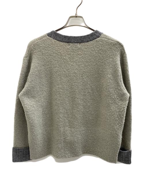 STRATA（エストラータ）STRATA (エストラータ) バイカラーブークレニットカーディガン グレー サイズ:Freeの古着・服飾アイテム