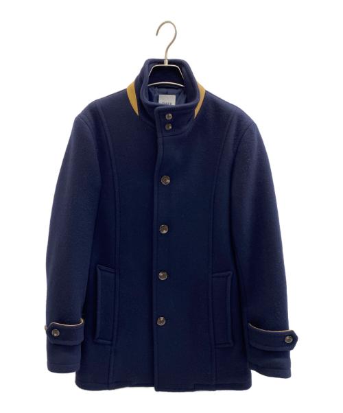 TAKEO KIKUCHI（タケオキクチ）TAKEO KIKUCHI (タケオキクチ) メルトンコート ブルー×ブラウン サイズ:Mの古着・服飾アイテム