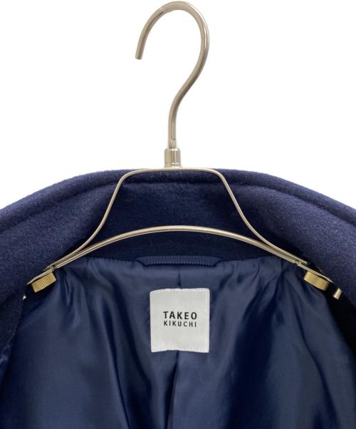 TAKEO KIKUCHI（タケオキクチ）TAKEO KIKUCHI (タケオキクチ) メルトンコート ブルー×ブラウン サイズ:Mの古着・服飾アイテム