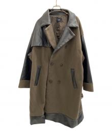 HARE（ハレ）の古着「ウーリーテックイソザイキリカエコート」｜ブラック×ブラウン