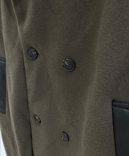 HARE（ハレ）HARE (ハレ) ウーリーテックイソザイキリカエコート ブラック×ブラウン サイズ:Mの古着・服飾アイテム