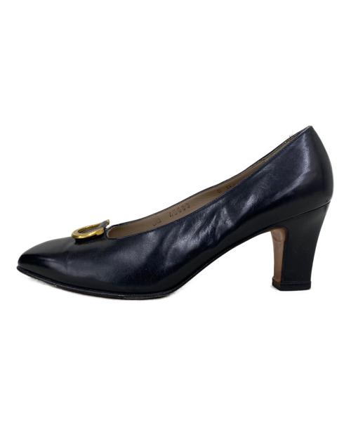 Salvatore Ferragamo（サルヴァトーレ フェラガモ）Salvatore Ferragamo (サルヴァトーレ フェラガモ) ヒールパンプス ブラック サイズ:6の古着・服飾アイテム