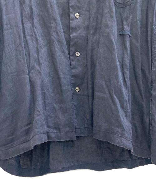 CAHLUMN（カウラム）CAHLUMN (カウラム) ベルギーリネンオープンカラーシャツ ブラック サイズ:Lの古着・服飾アイテム