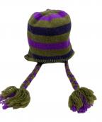 Patagoniaパタゴニア）の古着「ニット帽」｜パープル×カーキ