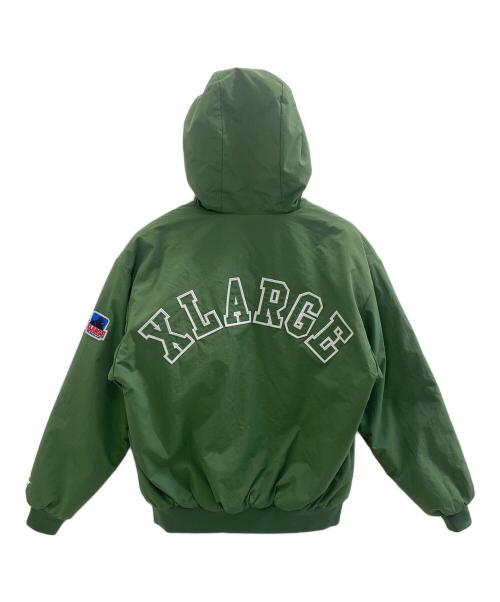 X-LARGE（エクストララージ）X-LARGE (エクストララージ) NYLON PUFFER JACKET グリーン サイズ:Mの古着・服飾アイテム