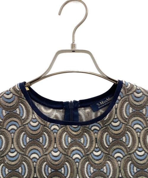 'S Max Mara（エスマックスマーラ）'S Max Mara (エスマックスマーラ) ノースリーブブラウス ブラウン×ネイビー サイズ:USA4の古着・服飾アイテム